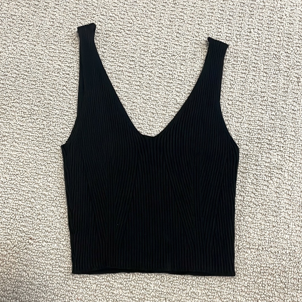 Dynamite Black Knit Crop Top
